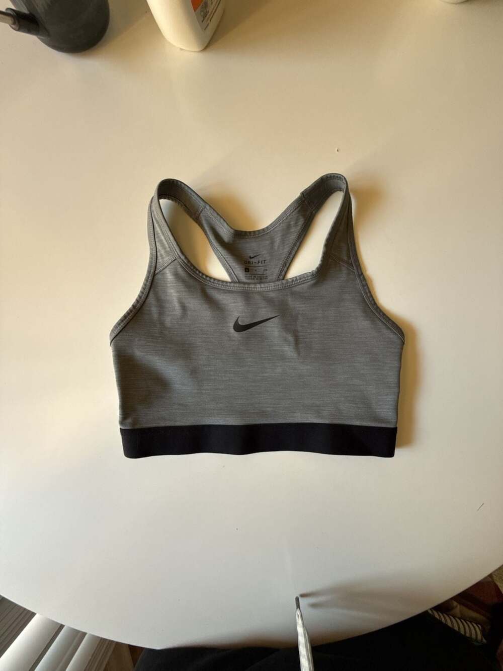 Nike Dri-FIT Racerback Sports Bra Gray Size S